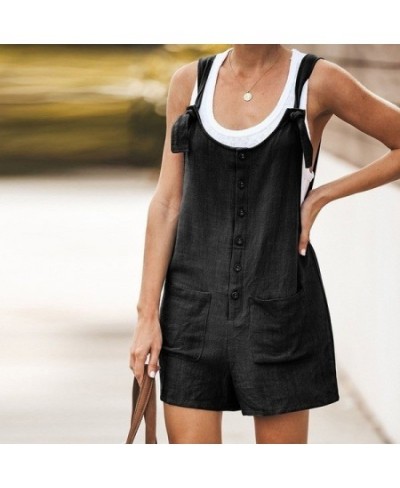 Sexy o-neck pocket Solid Shorts Women Summer Short Romper Playsuit Female Beach Sleeveless 2023 Fashion Casual Jumpsuit $32.6...