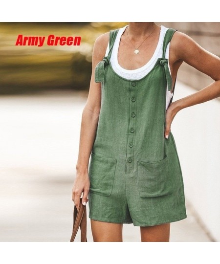 Sexy o-neck pocket Solid Shorts Women Summer Short Romper Playsuit Female Beach Sleeveless 2023 Fashion Casual Jumpsuit $32.6...