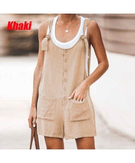 Sexy o-neck pocket Solid Shorts Women Summer Short Romper Playsuit Female Beach Sleeveless 2023 Fashion Casual Jumpsuit $32.6...