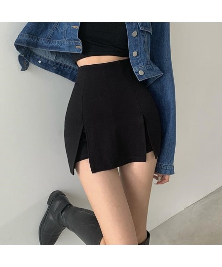 Skirt Women Black Fashionable Bodycon Ins All-Match Streetwear Summer Female Asymmetrical Mini Sexy Korean Pure Aesthetic $25...