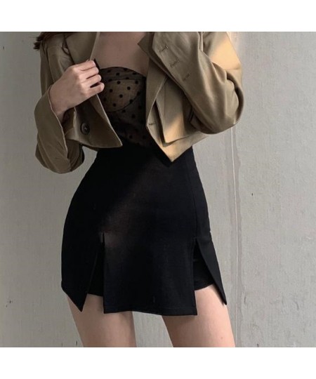 Skirt Women Black Fashionable Bodycon Ins All-Match Streetwear Summer Female Asymmetrical Mini Sexy Korean Pure Aesthetic $25...