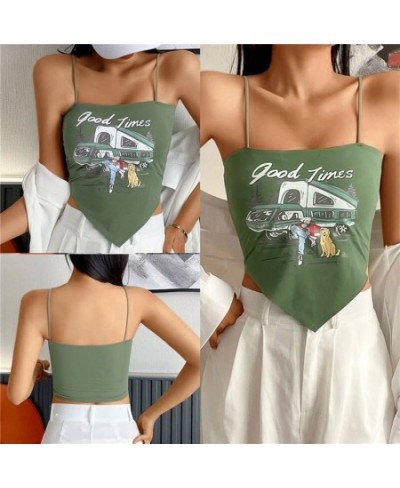 Ice Silk Halter Sexy Crop Tops Letter Tank Top Women Summer Camis Beautiful Back Female Casual Sleeveless Cropped Vest $13.01...