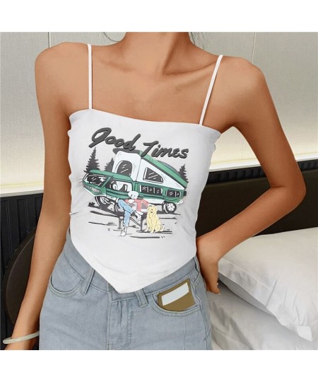 Ice Silk Halter Sexy Crop Tops Letter Tank Top Women Summer Camis Beautiful Back Female Casual Sleeveless Cropped Vest $13.01...