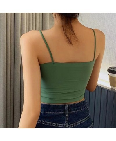 Ice Silk Halter Sexy Crop Tops Letter Tank Top Women Summer Camis Beautiful Back Female Casual Sleeveless Cropped Vest $13.01...