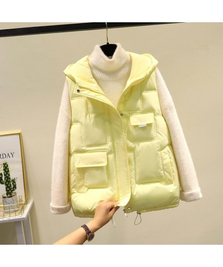 2022 Autumn Winter Sleeveless Vest Coats Women's Korean Loose Cotton Waistcoat Casual Wild Student Cotton Coat Women Hooded $...