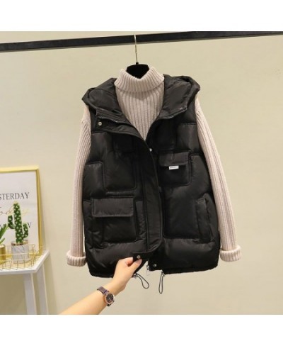 2022 Autumn Winter Sleeveless Vest Coats Women's Korean Loose Cotton Waistcoat Casual Wild Student Cotton Coat Women Hooded $...