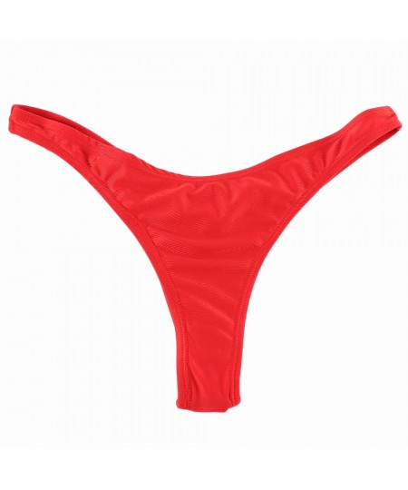 Fashion Ladies Thong Swim Trunks Multiple Colors Solid Color Pleated Thong Swimwear Women Swim Trunks Bikini Swimwear $13.80 ...