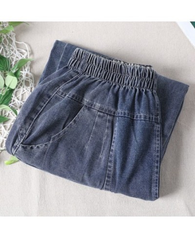 Women Casual Loose Long Pants Denim Bloomers Elastic Waist With Pockets Streetwear Vintage Baggy Jeans Harem Pants cargo pant...