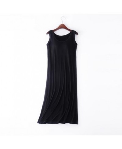 Sexy Sleepwear Women Sleeveless Vest Dress Woman Nightgowns Chest Bra Padded Nightdress Female Modal Cotton Nightshirt M-4XL ...