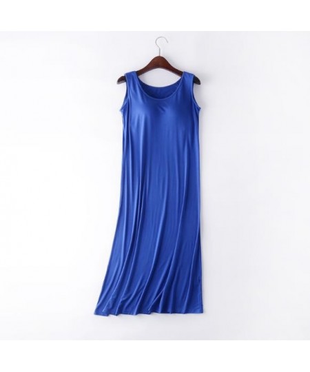 Sexy Sleepwear Women Sleeveless Vest Dress Woman Nightgowns Chest Bra Padded Nightdress Female Modal Cotton Nightshirt M-4XL ...