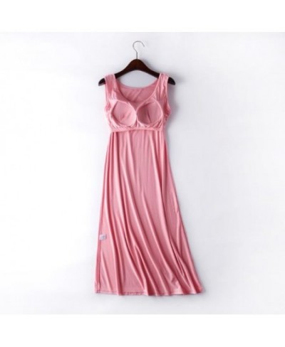 Sexy Sleepwear Women Sleeveless Vest Dress Woman Nightgowns Chest Bra Padded Nightdress Female Modal Cotton Nightshirt M-4XL ...