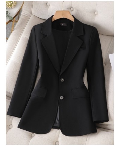 Women Fashion Solid Blazer Female Pink Coffee Black Long Sleeve Ladies Single Breasted Straight Jacket Coat 4XL $82.64 - Suit...