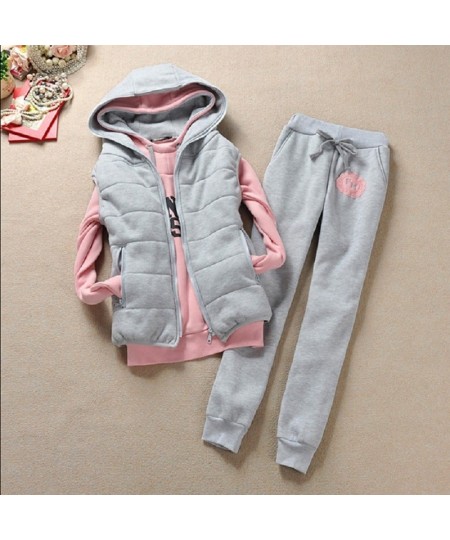 Autumn and winter new Fashion women suit women's tracksuits casual set with a hood fleece sweatshirt three pieces set $84.95 ...