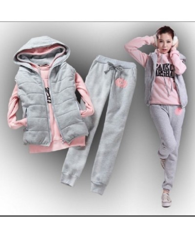 Autumn and winter new Fashion women suit women's tracksuits casual set with a hood fleece sweatshirt three pieces set $84.95 ...