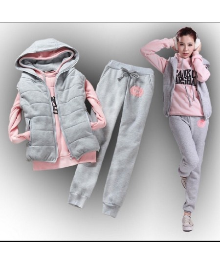 Autumn and winter new Fashion women suit women's tracksuits casual set with a hood fleece sweatshirt three pieces set $84.95 ...