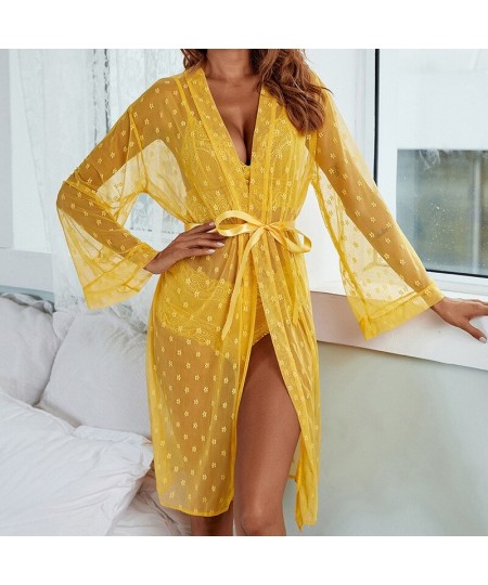 Ladies 3PC Robe Suit New Satin Nightdress Set Sexy Printed Nightgown Silk Lingerie Leisure Time House Pajama Underwea $30.53 ...