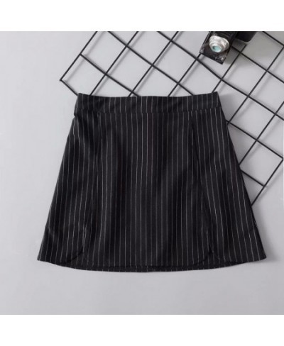 Korean Style Black Stripe Short Mini Skirt Women Summer Sexy Back Zipper Streetwear Pencil Skirt Female High Waist Bottom $29...