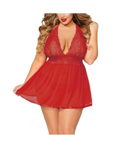 Plus Size Women Sexy Lingerie Hot Erotic Apparel Porno Lace Sleepwear Underwear Nightwear Night Gown Sex Sleepshirts $13.99 -...