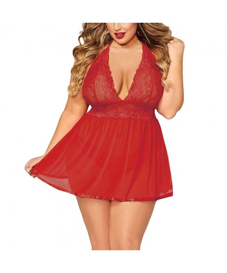 Plus Size Women Sexy Lingerie Hot Erotic Apparel Porno Lace Sleepwear Underwear Nightwear Night Gown Sex Sleepshirts $13.99 -...