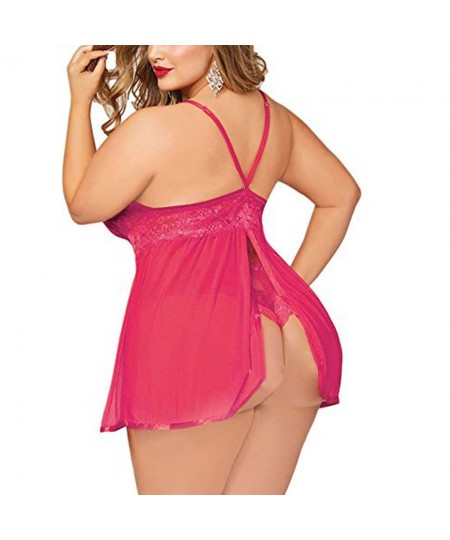 Plus Size Women Sexy Lingerie Hot Erotic Apparel Porno Lace Sleepwear Underwear Nightwear Night Gown Sex Sleepshirts $13.99 -...