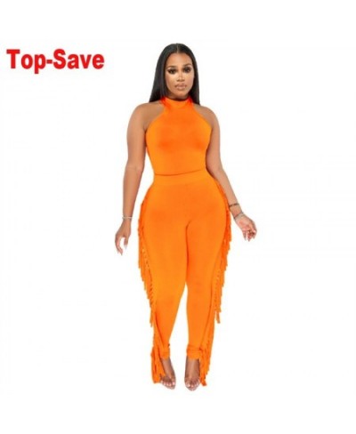 Fashion Solid Tassel Sexy Two Piece Set Women Sleeveless Casual Elegant Bandage Vacation Loungewear Bodycon Matching Outfits ...