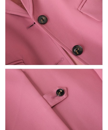 Women Fashion Solid Blazer Female Pink Coffee Black Long Sleeve Ladies Single Breasted Straight Jacket Coat 4XL $82.64 - Suit...