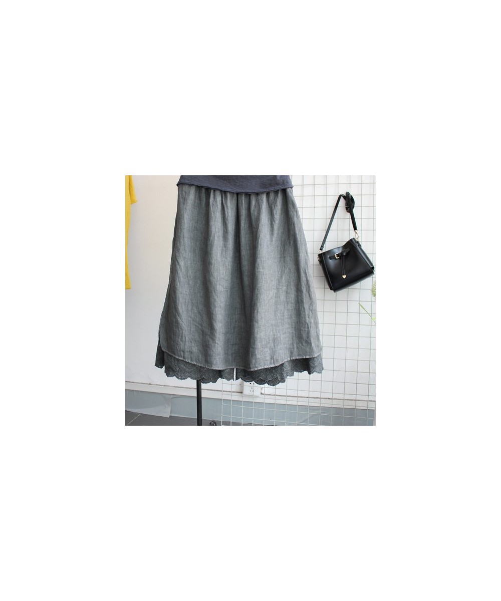 Japan Harajuku Mori Girl Wide-leg Soft Lace Skirt Cotton Linen Faux Two Piece Female Elastic Waist Trousers Y2k Pants $56.24 ...