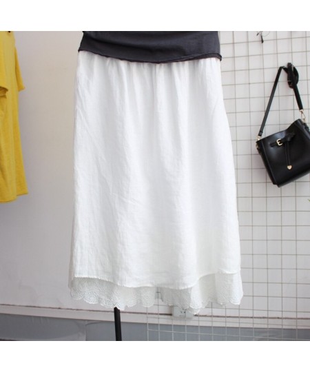 Japan Harajuku Mori Girl Wide-leg Soft Lace Skirt Cotton Linen Faux Two Piece Female Elastic Waist Trousers Y2k Pants $56.24 ...