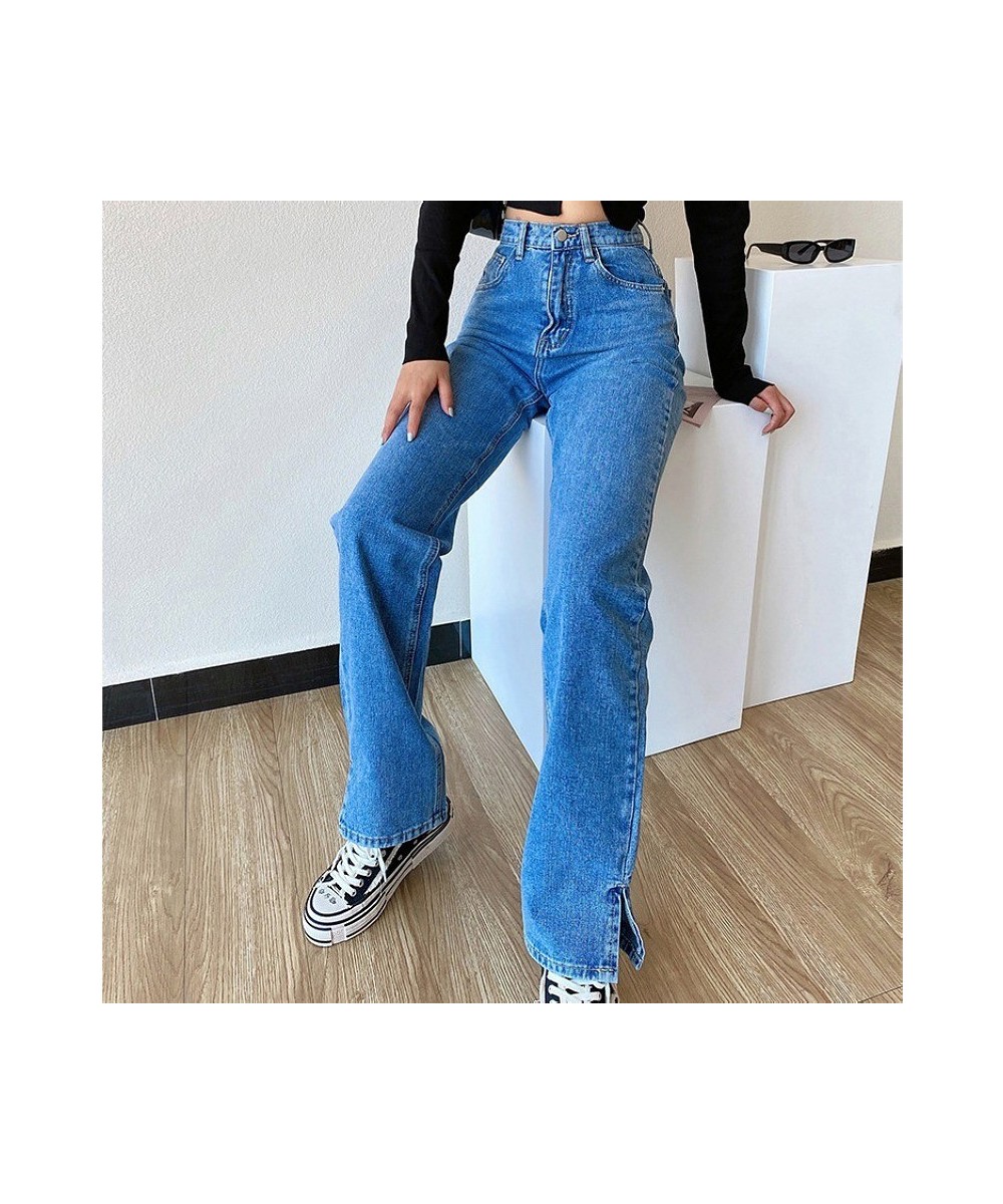 High Waist Loose Slit Jeans For Women Casual Straight Leg Baggy Pants Mom Jeans Washed Boyfriend Jeans Streetwear Retro Jeans...