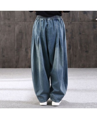 2021Fashion Women's Casual Harem Jeans Denim Casual Pants Cotton Trousers Baggy Crotch Pants Hip Hop Oversized Boyfriend Pant...