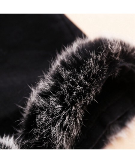 2022 Winter High Waist Furry Denim Shorts Women's Clothing Rabbit Fur Comfortable Slim All-Matching Sideband Furry Shorts $51...