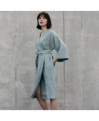 Kimono Robes For Women Cotton Coverage Mid-Calf Dresses Women's Three Quarter Sleeve Bathrobes Sleepwear 2023 New $45.31 - Sl...