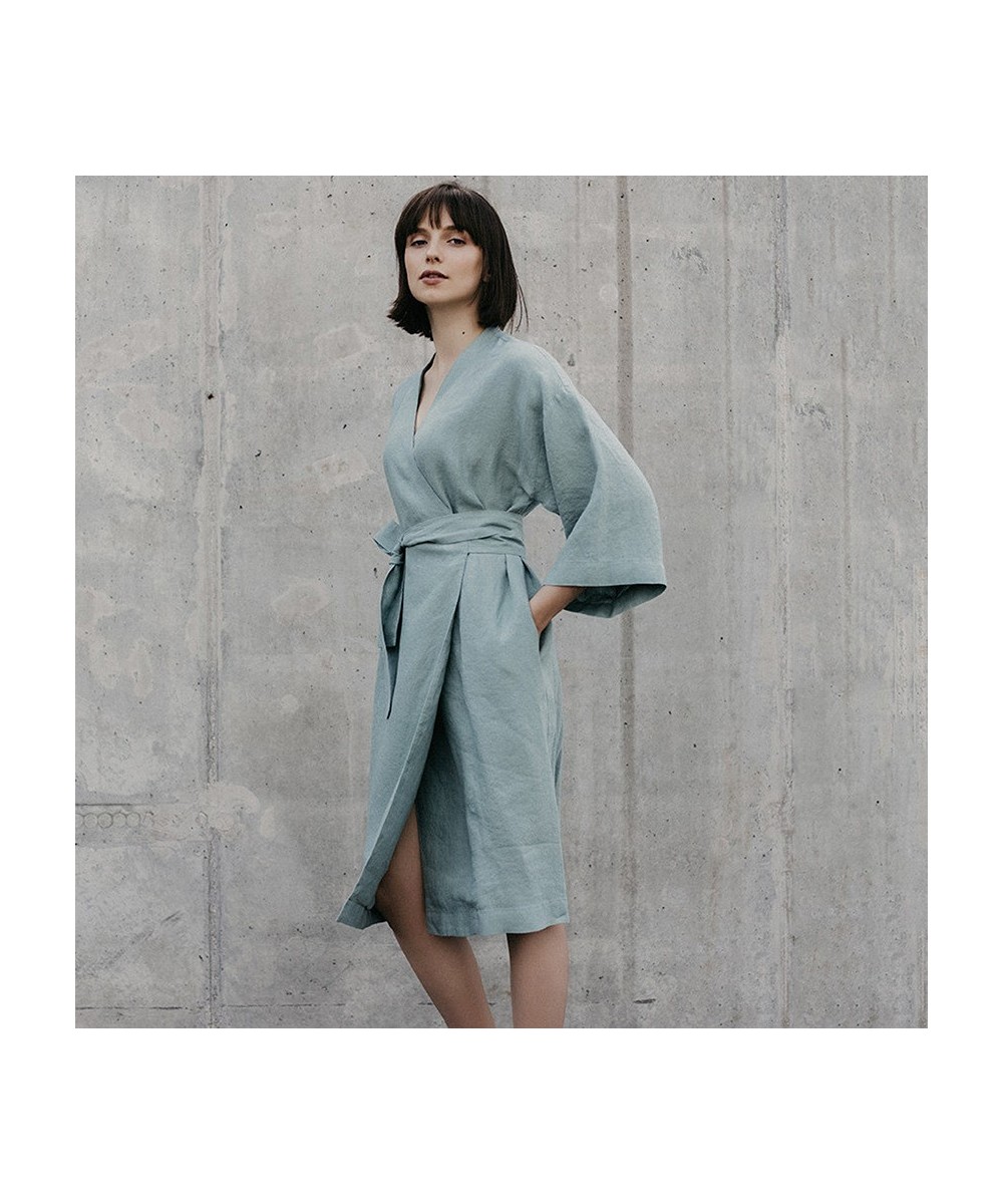 Kimono Robes For Women Cotton Coverage Mid-Calf Dresses Women's Three Quarter Sleeve Bathrobes Sleepwear 2023 New $45.31 - Sl...