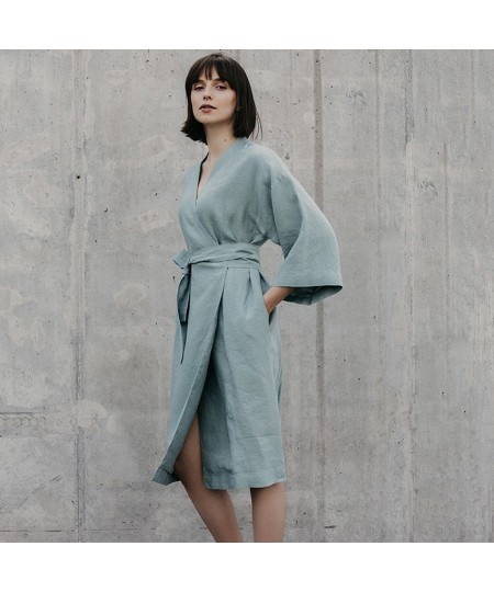 Kimono Robes For Women Cotton Coverage Mid-Calf Dresses Women's Three Quarter Sleeve Bathrobes Sleepwear 2023 New $45.31 - Sl...