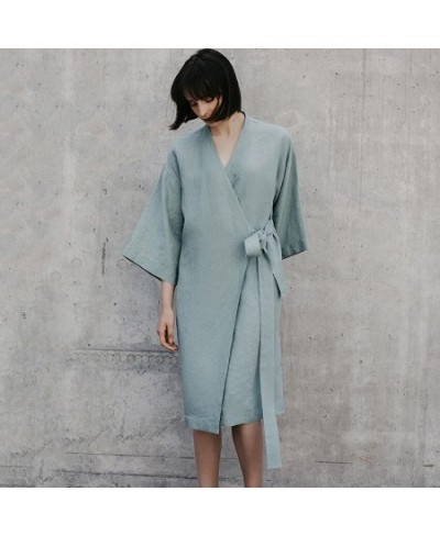 Kimono Robes For Women Cotton Coverage Mid-Calf Dresses Women's Three Quarter Sleeve Bathrobes Sleepwear 2023 New $45.31 - Sl...