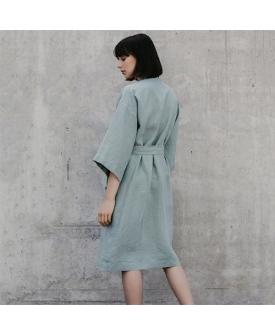 Kimono Robes For Women Cotton Coverage Mid-Calf Dresses Women's Three Quarter Sleeve Bathrobes Sleepwear 2023 New $45.31 - Sl...