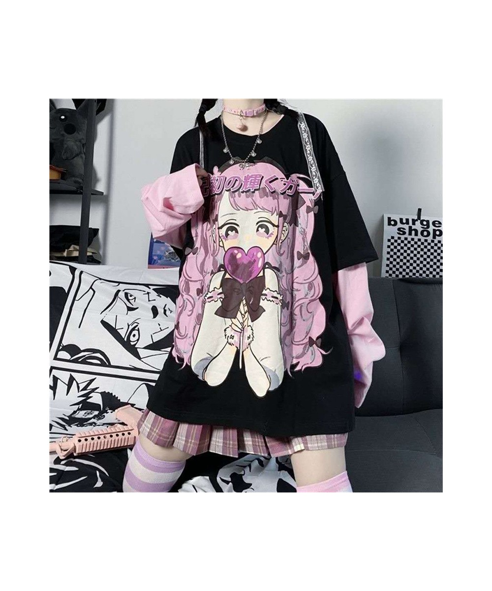 Emo Anime Long Sleeve Kawaii Hoodie Clothes Spring Autumn Hip Hop Japanese Female Loose Harajuku Women Sweatshirts E Girl $31...