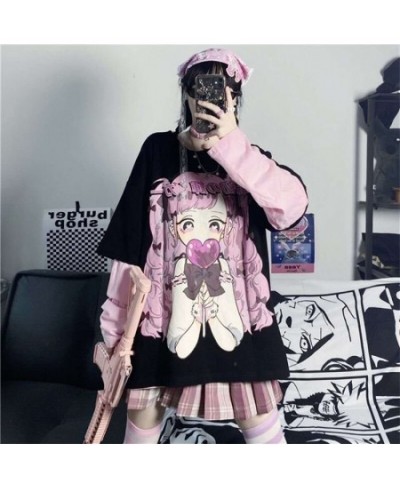 Emo Anime Long Sleeve Kawaii Hoodie Clothes Spring Autumn Hip Hop Japanese Female Loose Harajuku Women Sweatshirts E Girl $31...