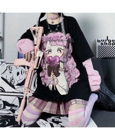 Emo Anime Long Sleeve Kawaii Hoodie Clothes Spring Autumn Hip Hop Japanese Female Loose Harajuku Women Sweatshirts E Girl $31...