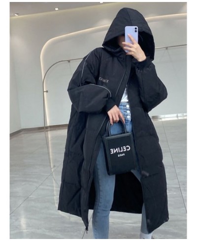 90% White Duck Down Jackets Coat Women's Fashion Thicken Winter Hooded Loose Long Jacket Female Windproof Rainproof Warm $94....