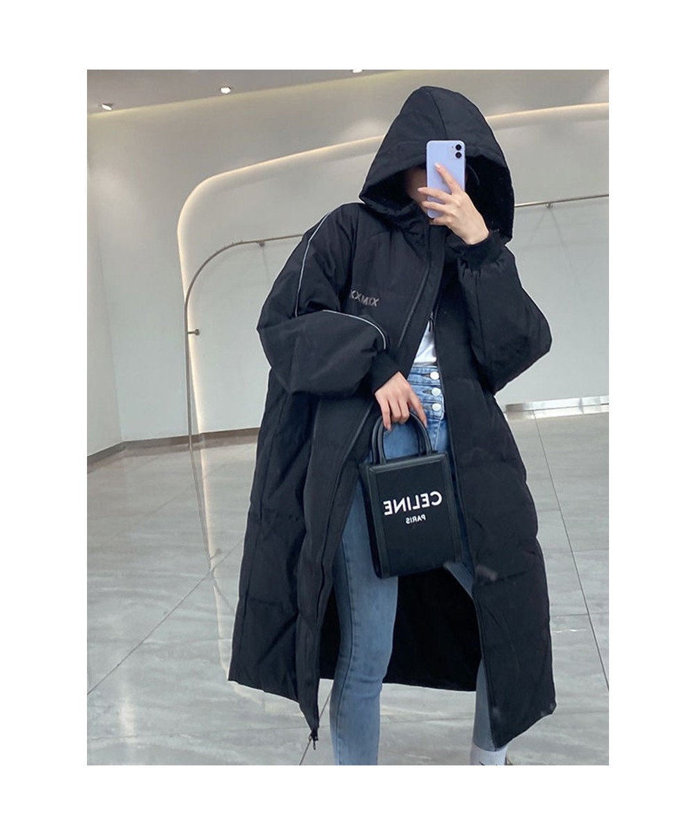 90% White Duck Down Jackets Coat Women's Fashion Thicken Winter Hooded Loose Long Jacket Female Windproof Rainproof Warm $94....