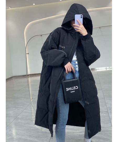 90% White Duck Down Jackets Coat Women's Fashion Thicken Winter Hooded Loose Long Jacket Female Windproof Rainproof Warm $94....