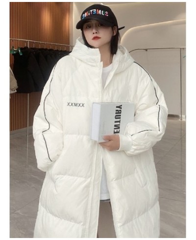 90% White Duck Down Jackets Coat Women's Fashion Thicken Winter Hooded Loose Long Jacket Female Windproof Rainproof Warm $94....