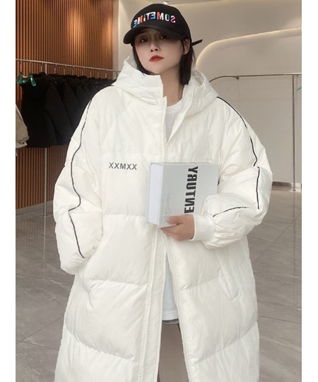 90% White Duck Down Jackets Coat Women's Fashion Thicken Winter Hooded Loose Long Jacket Female Windproof Rainproof Warm $94....