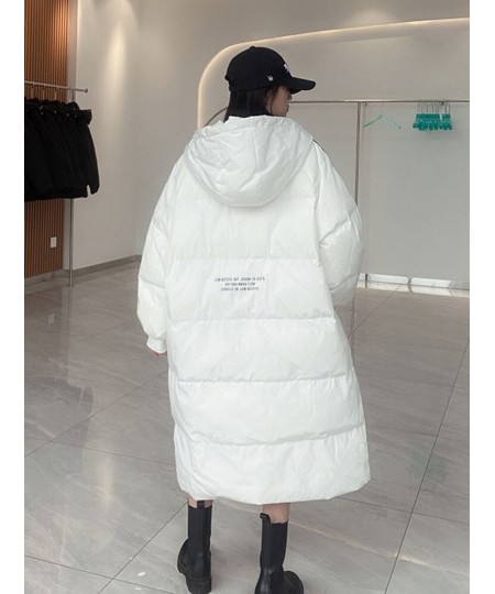 90% White Duck Down Jackets Coat Women's Fashion Thicken Winter Hooded Loose Long Jacket Female Windproof Rainproof Warm $94....