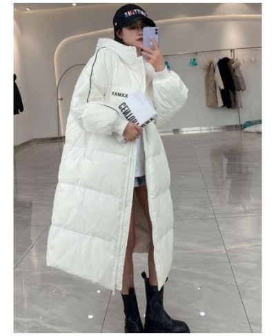 90% White Duck Down Jackets Coat Women's Fashion Thicken Winter Hooded Loose Long Jacket Female Windproof Rainproof Warm $94....