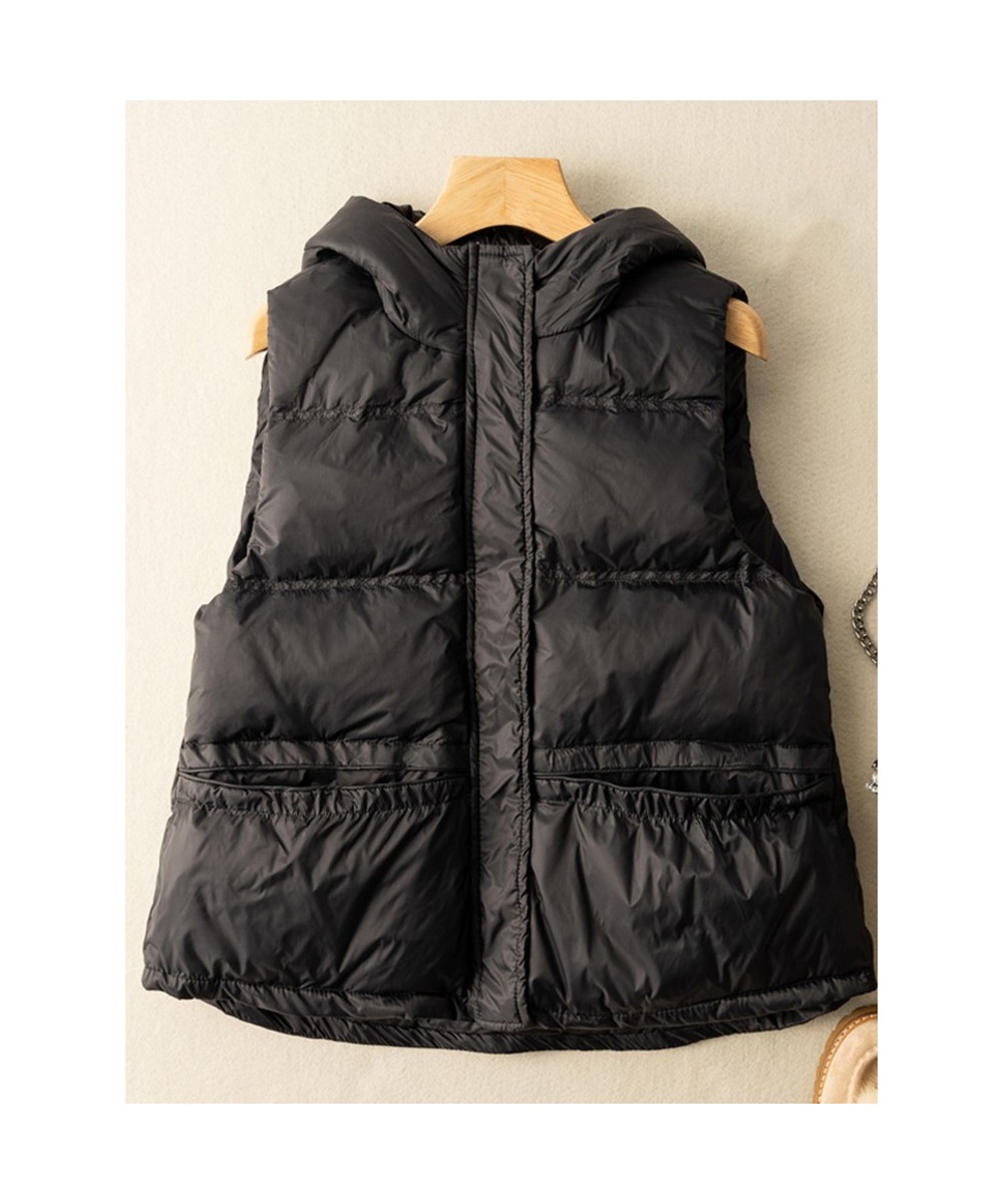 Winter Ultra Light Thin Duck Down Vest Quilted Jacket Women Feather Short Warm Basic Casual Hooded Waistcoat ED1987 $56.12 - ...