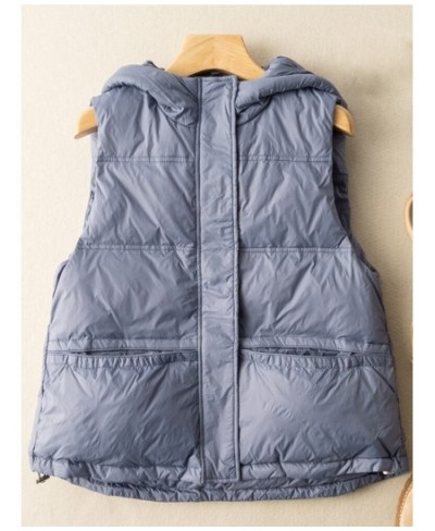 Winter Ultra Light Thin Duck Down Vest Quilted Jacket Women Feather Short Warm Basic Casual Hooded Waistcoat ED1987 $56.12 - ...