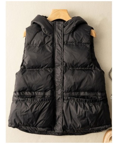 Winter Ultra Light Thin Duck Down Vest Quilted Jacket Women Feather Short Warm Basic Casual Hooded Waistcoat ED1987 $56.12 - ...