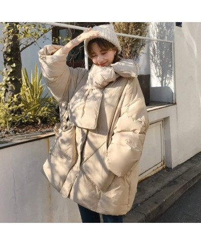 Women White Duck Down Coat 2023 Winter New Fashion Female Scarf OverSize Jackets Round Neck Loose Thicken Parkas Warm Outwear...